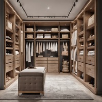 Solution de rangement de luxe pour chambre à coucher avec dressing moderne sur mesure, fabrication directe, armoire tout-en-un pour appartement