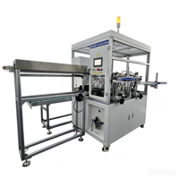 Machine d'emballage pneumatique automatique haute efficacité pour sachets aérosols et sacs BOV, avec application de ruban adhésif précise et enroulement