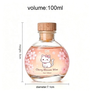 Botella de Vidrio Transparente Redonda con Tapón de Corcho, en Forma de Bola, de 8oz y 4oz, para Envasar Pociones, <span class=keywords><strong>Vino</strong></span> y Jugos de Frutas - Product Image 4