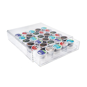 Customized Acrylic Coffee K Cup Holder acrylic coffee pod holder storage wall mount drawer coffee capsule holder