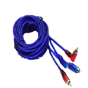 Blue Audio Cable 5m RCA Male To Male For <b>Car</b> <b>Amplifier</b> Subwoofer Speaker Copper Aluminum Wire Coiled Packing - Product Image 3