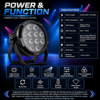 Projecteur LED PAR en alliage d'aluminium RGBWA étanche IP65 contrôlé par DMX512 pour projets hôteliers en extérieur