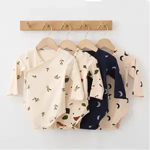 Baju monyet bayi Jumpsuit Sweatshirt musim panas kustom Set hadiah pakaian perlindungan lingkungan Set pakaian gaya Korea bayi Romper