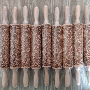 Tùy Chỉnh Phim Hoạt Hình Bánh Ngọt Con Lăn Kết Cấu Nướng Công Cụ Giáng Sinh Cán <span class=keywords><strong>Pin</strong></span> Gỗ Cán <span class=keywords><strong>Pin</strong></span> Với Độ Dày Nhẫn - Product Image 6