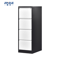 Armoire de bureau industrielle en acier à 4 tiroirs avec tiroirs suspendus, noire, facile à assembler, pour cuisine, salle de sport, hôtel