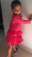 Robe d'été pour filles Hara Design 2024, en tissu denim écologique, à volants superposés, de qualité supérieure, longueur genoux, motif floral