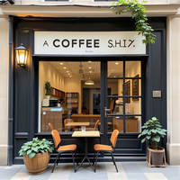 Meubles de présentation modernes personnalisés pour magasin de thé au lait, comptoir de bar en bois avec éclairage LED pour aménagement de boutique