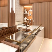 Comptoir de réception en verre sur mesure, vitrine de présentation pour bijouterie, mobilier de showroom de luxe, design de comptoir de bijouterie verrouillable