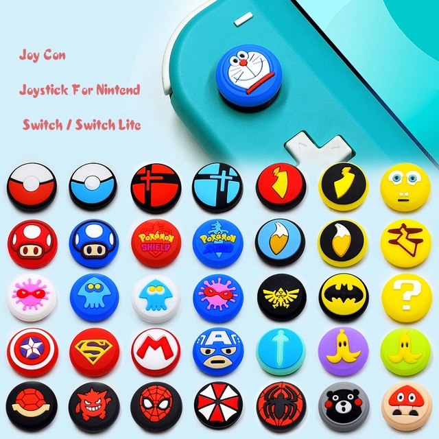 Anime Theme Joystick Cover Thumb Stick Grip Cap for Nintendo Switch Joycon Controller & Switch Lite Gamepad Thumbstick Case