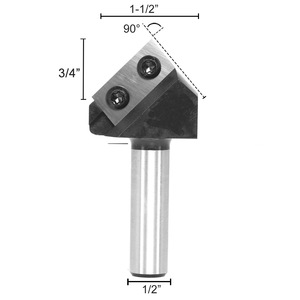 Bền bị bỏ rơi v-dao 90 độ xoắn ốc xoắn ốc đầu cắt carbide chèn 1/2 1/4 inch Shank gỗ planer - Product Image 6