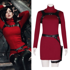 Disfraz de cosplay de Ada Wong de Resident Evil 4 Remake de Star's Edge, vestido rojo de manga larga - Product Image 5