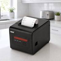 Imprimante thermique de commande de cuisine haute vitesse 80 mm avec alarme sonore et lumineuse, étanche, pour tickets de caisse de restaurant