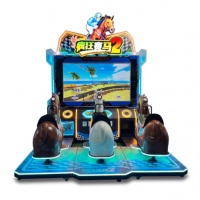 Machine d'arcade de simulation de course de chevaux à monnayeur pour enfants et centres de divertissement familial, version anglaise, 3 joueurs, utilisation en intérieur