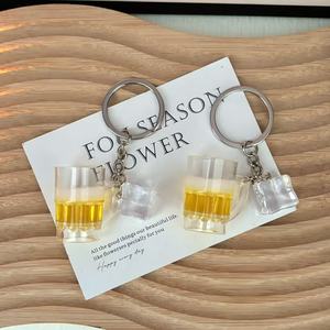 Cute Realistic Mini Beer Mug Keychain with Ice <b>Cube</b> Charm Creative Bag Pendant Key Accessory for Party Favor Gift - Product Image 3