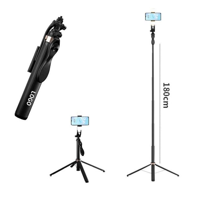 Custom 180 cm Foldable Aluminum Alloy Extended Wireless Remote Control Selfie Stick Tripod for Lives