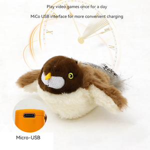 NOUVEAU Jouet en peluche pour animaux de compagnie Flapping Sound Shaking Shaking Bird Electric Cat Toy Pet Self High Simulation Fish Swinging wings Bird - Product Image 4
