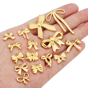 Colgante de lazo de acero inoxidable con formas mixtas chapadas para la fabricación de collares, accesorios de joyería WLL61 - Product Image 4