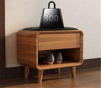 Meuble à chaussures rétro multicouche incurvé avec tabouret, mobilier de maison écologique pour villa et salon, rangement anti-poussière