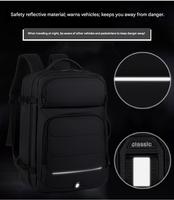 Mochila de Viaje Ergonómica para Portátil de 17.3 Pulgadas, Expandible, con Carga USB, Reflectante, Resistente al Agua y a Desgarros, con Diseño de Panal de Abeja