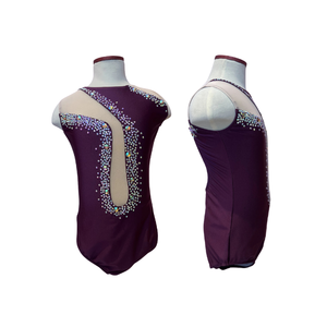 Tenue de ballet pour adultes Winy Wine, en nylon et élasthanne bleu marine, pour une extensibilité impeccable, rehaussant l'élégance des artistes. - Product Image 1