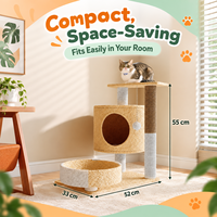 Arbre à chat durable, moderne, grand, luxueux et classique, en bois et sisal, écologique, avec griffoir, maison pour chat, nid pour chat et structure d'escalade pour chat