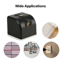 Borbede Portable Mini Croix Rouge Laser Niveaux Mètre 2 ligne 1 point 650nm Instrument De Nivellement avec indicateur LED Fixation Aimant