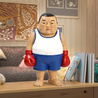 Statue en résine de boxer-Décor de gymnastique artisanal, sculpture durable sur le thème du sport pour bureau, cadeaux pour hommes et objets de collection pour fans de boxe