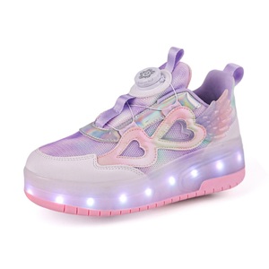 Chaussures à LED pour enfants avec chargement USB, style marche, respirantes, décontractées, avec roulettes, pour la vente en gros - Product Image 2