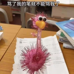 Stylo à bille en peluche en forme d'autruche, encre noire, pointe conique, fournitures de bureau et scolaires, cadeau pour étudiant - Product Image 3