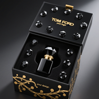 Emballage de parfum doublé de velours de luxe personnalisé boîte de parfum magnétique haut de gamme en or noir et acrylique gravé de diamants