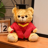 Ours en peluche personnalisé ODM pour la remise des diplômes, rembourrage en coton PP, matière super douce, design de personnage d'anime pour la fête et la réduction du stress