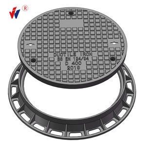 하수도 커버 C250 EN124 원형 GGG 500-7 맞춤형 가능 연성 주철 맨홀 커버 잠금 커버 및 프레임 - Product Image 4