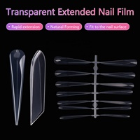 3xl Fournitures pour faux ongles artificiels transparents, étiquette personnalisée, moules à double forme super minces faits à la main, pointes de faux ongles en acrylique