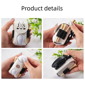 パーソナライズされた PU ゴルフボールバッグ ウエストクリップ カスタム刻印名入り ポータブルギフト お父さん おじいちゃん おじさん 父の日 誕生日アクセサリー - Product Image 6