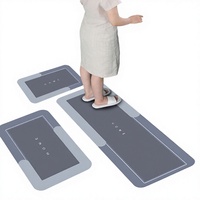 Ensemble de tapis de cuisine, d'entrée et de salle de bain en terre de diatomée, style minimaliste moderne, trois pièces, absorbant l'huile, antidérapant, facile à nettoyer
