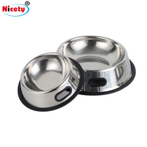 Tigela para Animais de Estimação em Aço Inoxidável Ecológica com Furo para Pegada, Antiderrapante, Vários Tamanhos, Tigela Moderna para Água para Gatos e Cães - Product Image 1