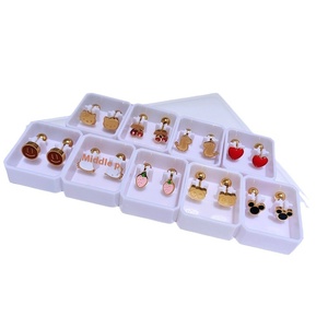 Hợp thời trang 18K mạ vàng thép không gỉ vít xoắn Tai xương Studs ngọt ngào dễ thương trẻ con phim hoạt hình động vật trái cây Thời Trang Bông Tai - Product Image 5