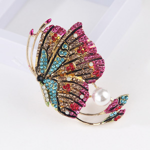 <span class=keywords><strong>Spilla</strong></span> a Forma di <span class=keywords><strong>Farfalla</strong></span> con Perla, Gioiello alla Moda in Lega di Zinco con Strass, Modello LH4955 - Product Image 4