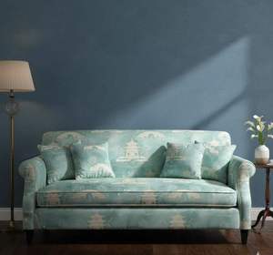 Tissu d'ameublement imprimé Aqua Garden Toile au mètre – Textile botanique panoramique de qualité supérieure pour meubles et décoration intérieure - Product Image 6