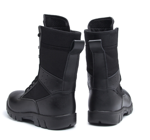 DF1103 -2 Nouvelle Version Bottes d'entraînement noires en microfibre sans logo, bottes de sécurité chinoises respirantes avec manchons - Product Image 2