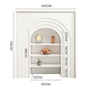INNOVA Home Contemporary Solid Wood White Color <strong>Mantel</strong> Look Arched Storage <strong>Shelf</strong> for Living Room Entry - Product Image 6