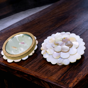 Mother of Pearl Framed Modern <b>Small</b> Size <b>Mirror</b> for Elegant Home Office Boutique Decor with Custom Size Option - Product Image 1