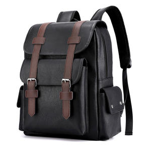 Sac à dos en cuir personnalisé, imperméable, mini sac d'école pour étudiants, sac à dos multifonctionnel pour hommes, sac à dos en cuir marron Colle - Product Image 3