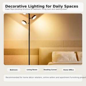 <span class=keywords><strong>Lampadaire</strong></span> LED moderne et contemporain à <span class=keywords><strong>3</strong></span> <span class=keywords><strong>têtes</strong></span>, RGB réglable, avec télécommande tactile, étanche, longue autonomie pour salon - Product Image 5