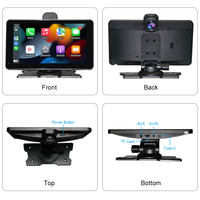Caméra de tableau de bord avec double objectif 1080P, écran rétroviseur 7 pouces, Wifi, enregistreur vidéo Carplay, boîte noire de voiture