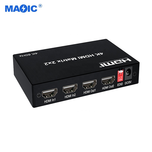 Custom CE 2.0 4K 60Hz HDMI Matrix 2x2 and 2x4 2 in 2 Out 4 Out with Audio Separation Output HDMI Video Converter