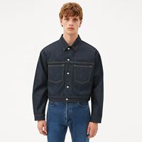 Blouson en jean vintage sur mesure pour streetwear, coupe oversize, col rabattu, idéal pour l'hiver – Vente en gros