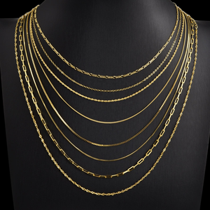 Wholesale Fine Jewelry 0.8-2mm Figaro Cuban Link Rope <strong>Box</strong> <strong>Chain</strong> 0.06um 18k Gold Plated 925 Sterling <strong>Silver</strong> <strong>Chain</strong> Necklace - Product Image 5