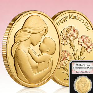 Pièce commémorative de la Fête des Mères avec motif de clou de girofle en fleurs, plaquée or, gaufrée en 3D, pièce souvenir florale unique - Product Image 5