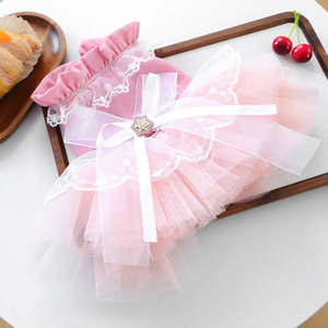 Robe de princesse de luxe pour chien en gaze bouffante, harnais intégré, haut de gamme, sexy, pour mariage ou événement spécial - Product Image 5